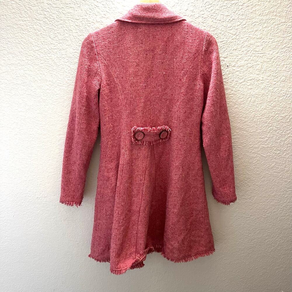 CAbi Madison Ave Coat Womens 2 Pink Tweed Double Breasted Wool Blend Old Money - Picture 3 of 8